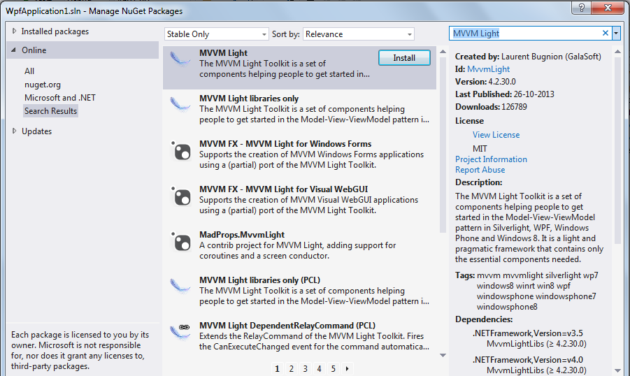 Install-MVVM-Light-By-NuGet-Packages