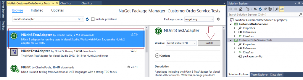Nunit Test Adapter Nuget Package