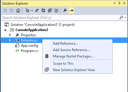 Visual Studio Add Reference