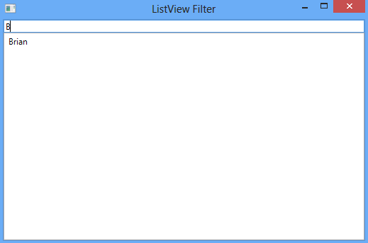 WPF ListView Filter Example 2