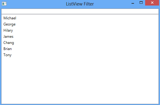 WPF ListView Filter Example