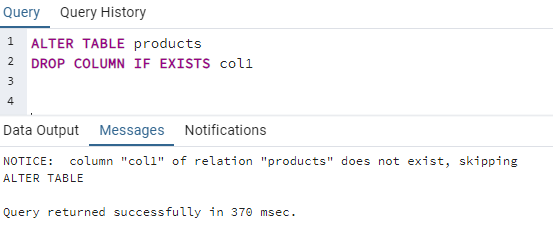 Check column exist before delete a column in PostgreSQL