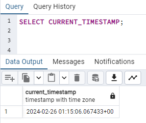 CURRENT_TIMESTAMP function in select query